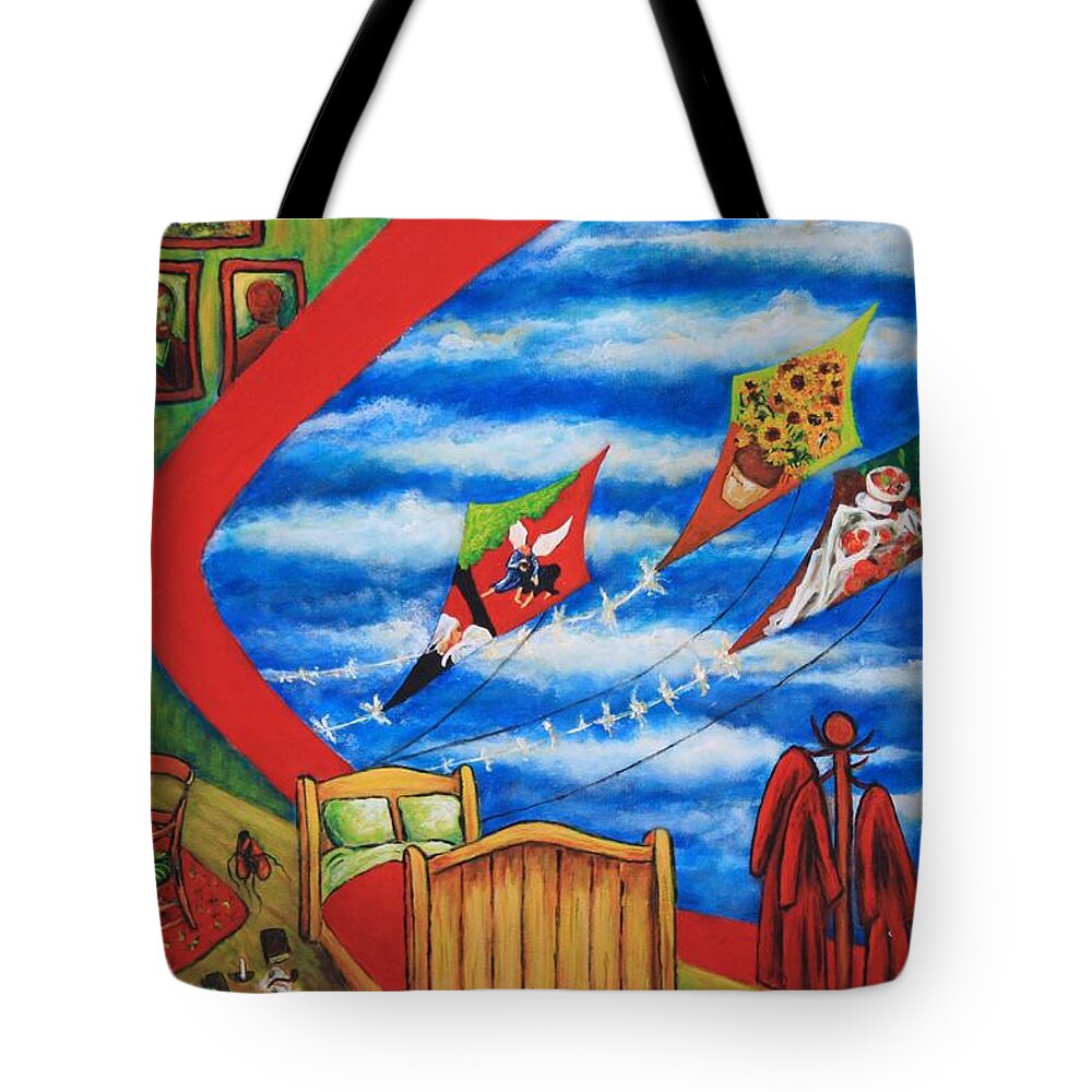 Symbolism Tote Bag featuring the painting Waiting for Gauguin by Art Enrico