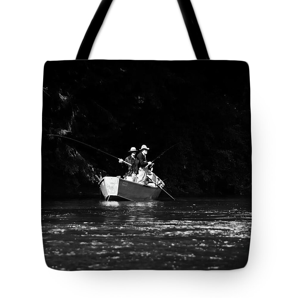 Angler Tote Bag featuring the photograph Waiting for our turn by Debra Baldwin