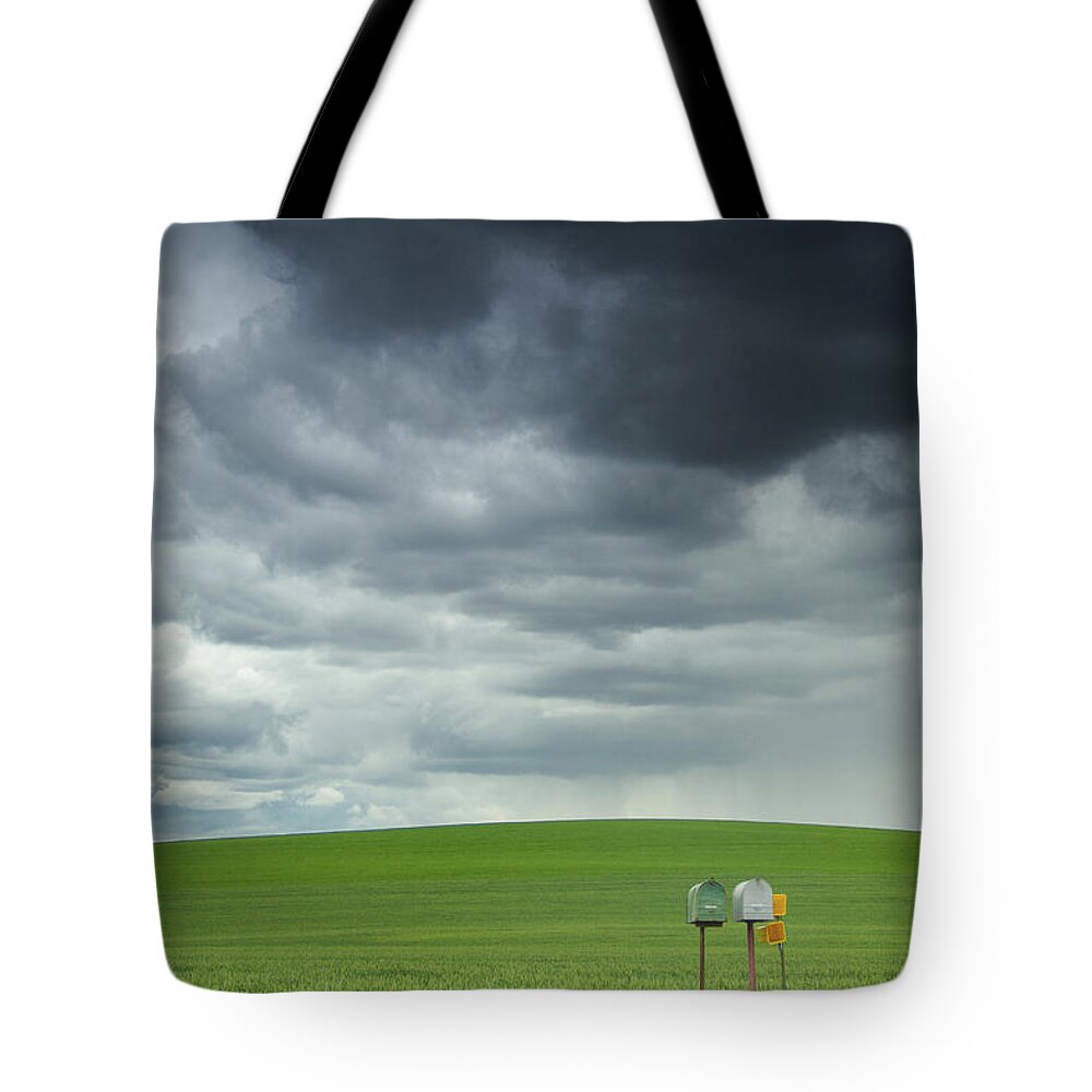 Palouse Rolling Fields Tote Bag featuring the photograph Waiting for something by Kunal Mehra