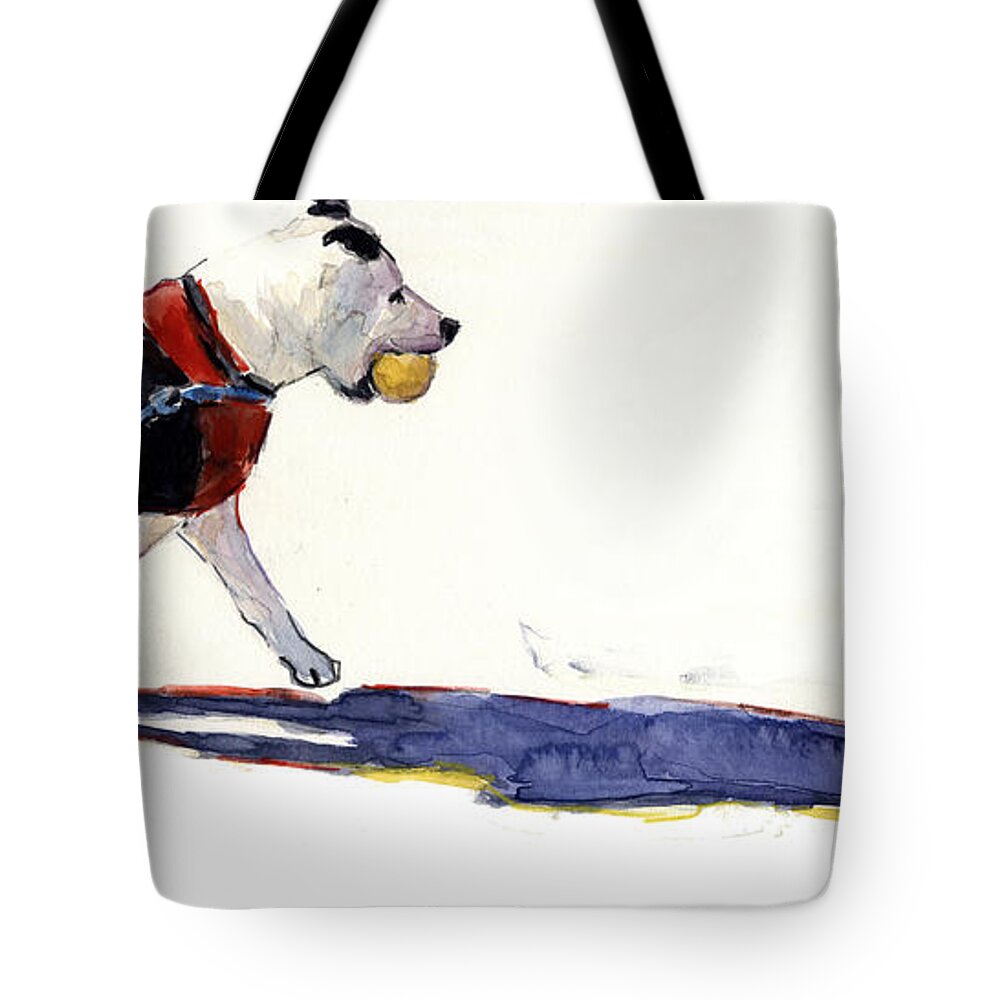 Dog Walk Tote Bag featuring the painting Walk in the Park by Molly Poole