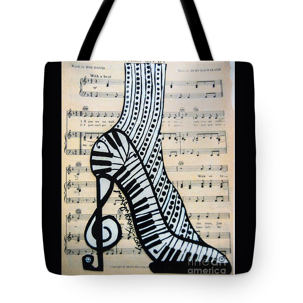 Shoe Tote Bag featuring the painting Walk On By by Marilyn Brooks
