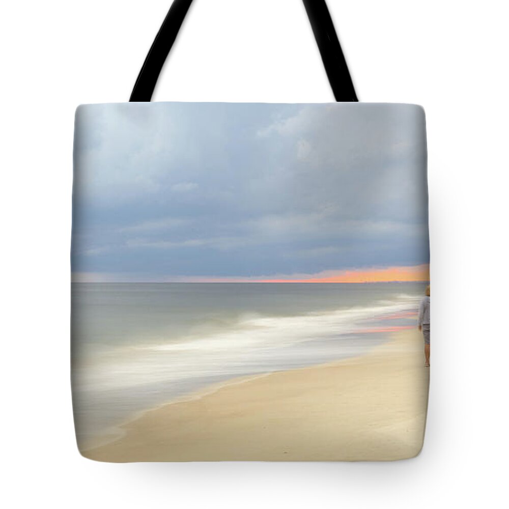 Beachclub Tote Bag featuring the photograph Walk on the beach by Nick Noble