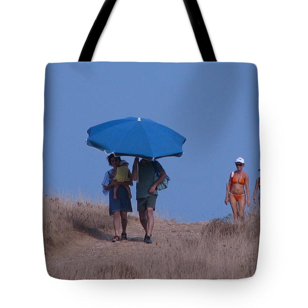 Cityscape Tote Bag featuring the photograph Walk to the beach by Italian Art