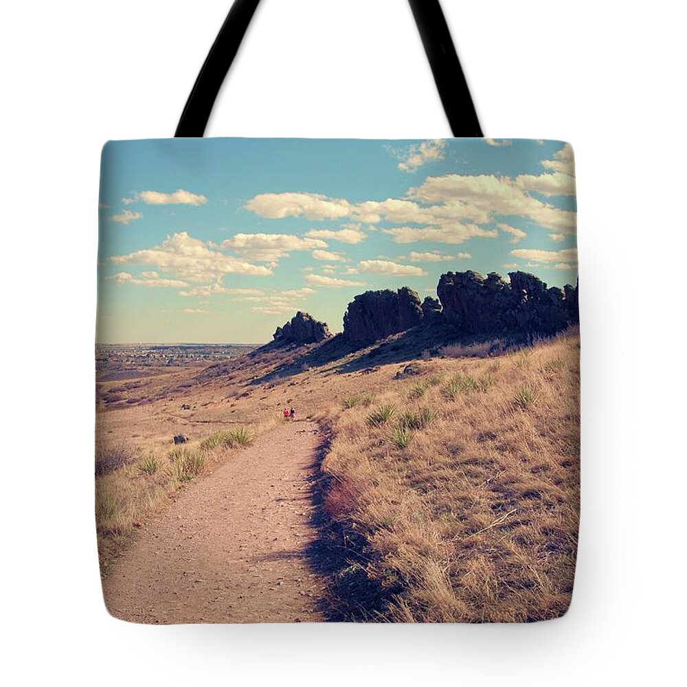 Colorado Tote Bag featuring the photograph Walking Down - Devil's Backbone by Angie Tirado