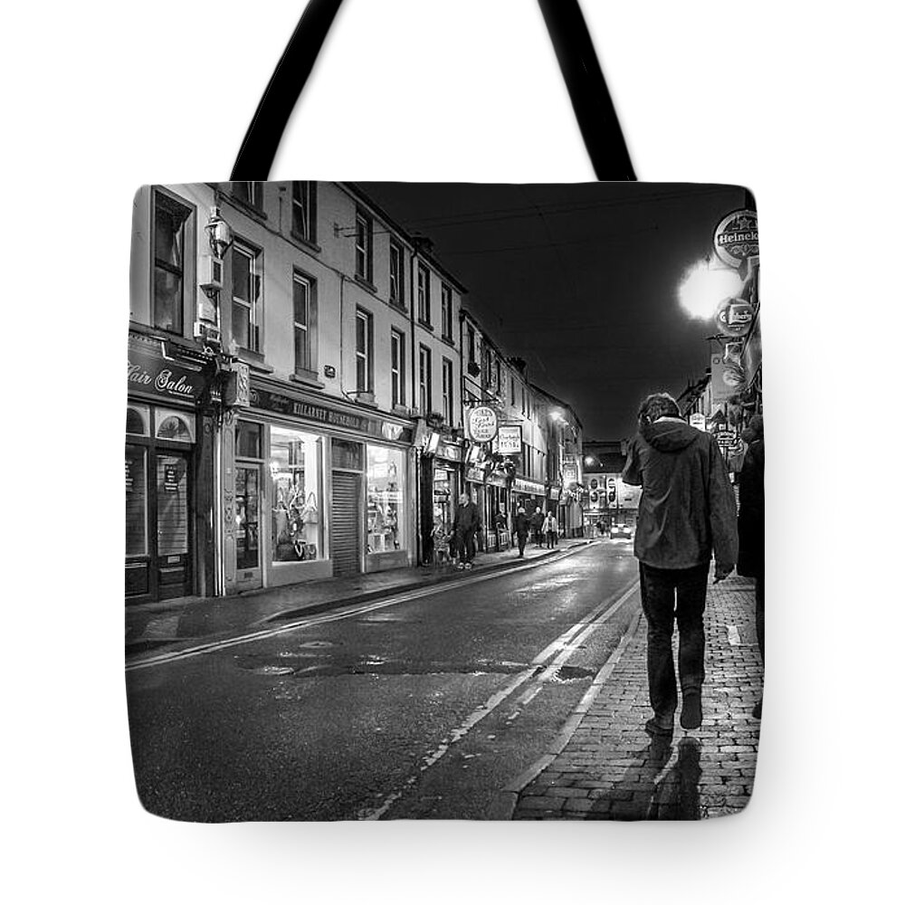 Original Tote Bag featuring the photograph Walking in Killarney at Night by WAZgriffin Digital