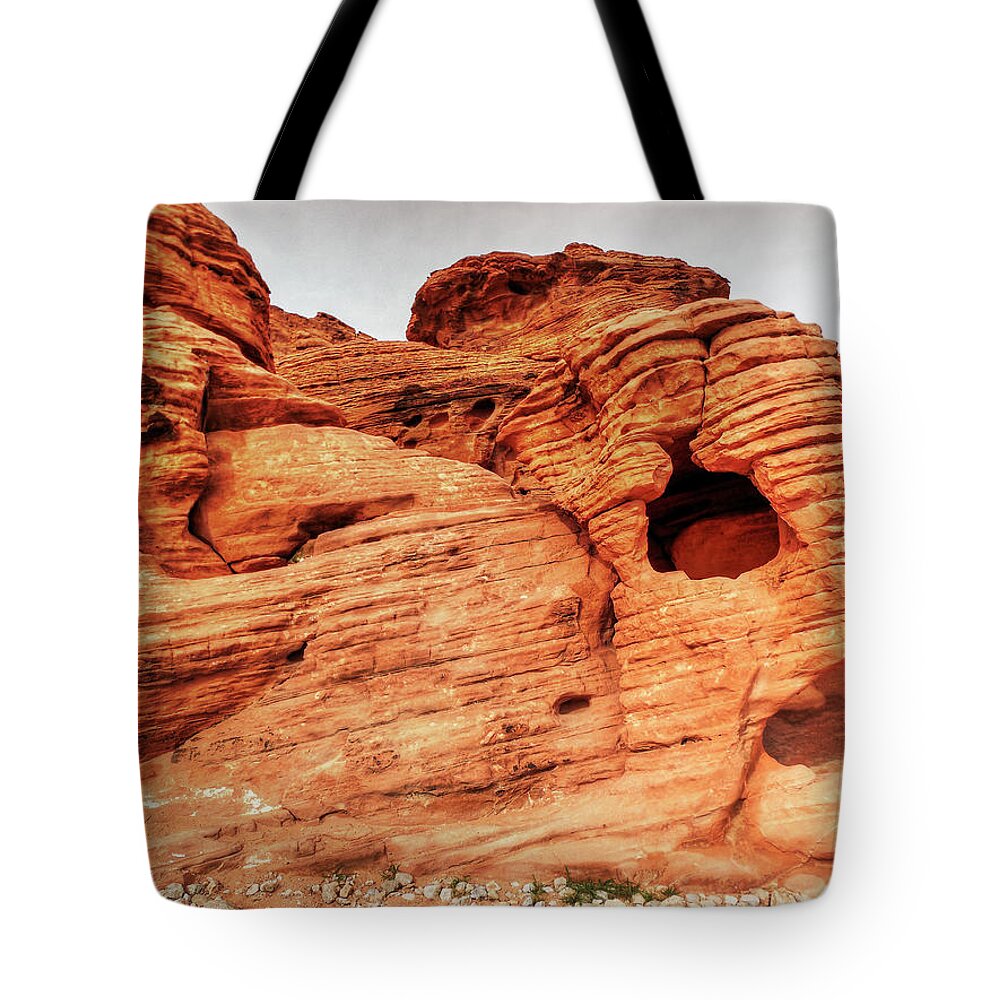 Nevada Tote Bag featuring the photograph Walking In The Valley Of Fire - 5 by Leslie Montgomery