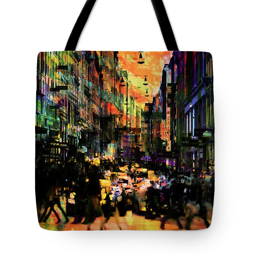 People Tote Bag featuring the photograph Walking people by Gabi Hampe
