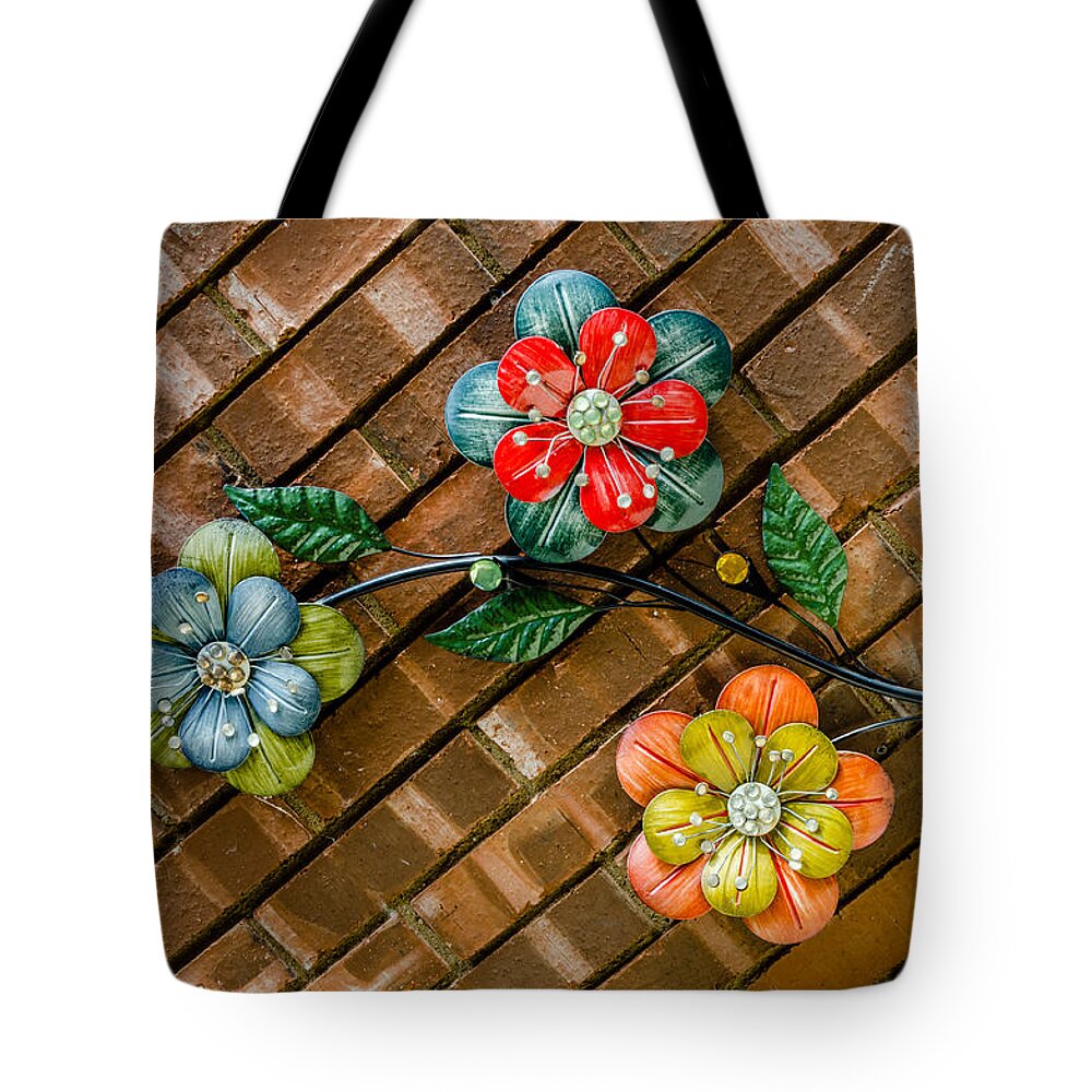 Wall Flowers Tote Bag featuring the photograph Wall Flowers by Debra Martz