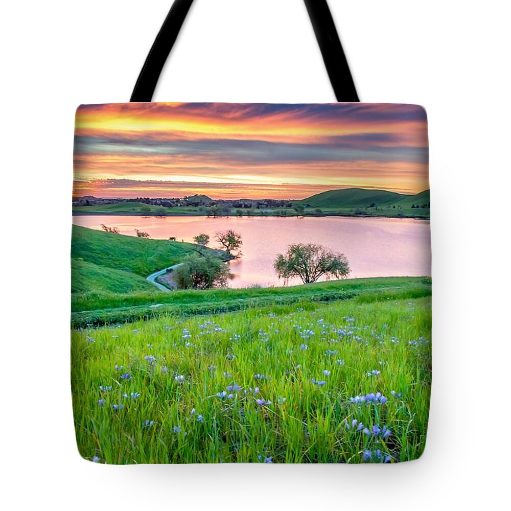 Landscape Tote Bag featuring the photograph Wally Baskets Above Contra Loma by Marc Crumpler