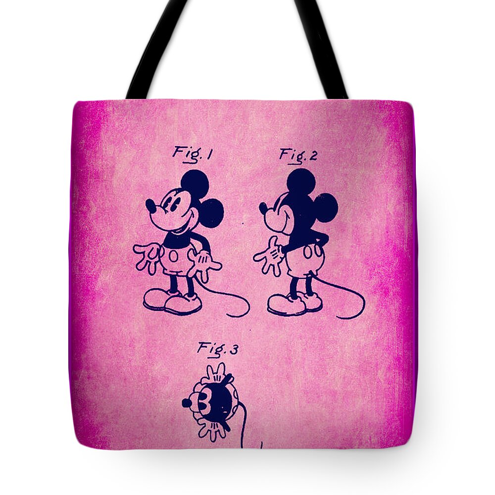 Patent Tote Bag featuring the mixed media Walt Disney Mickey Mouse Toy Patent 2g by Brian Reaves