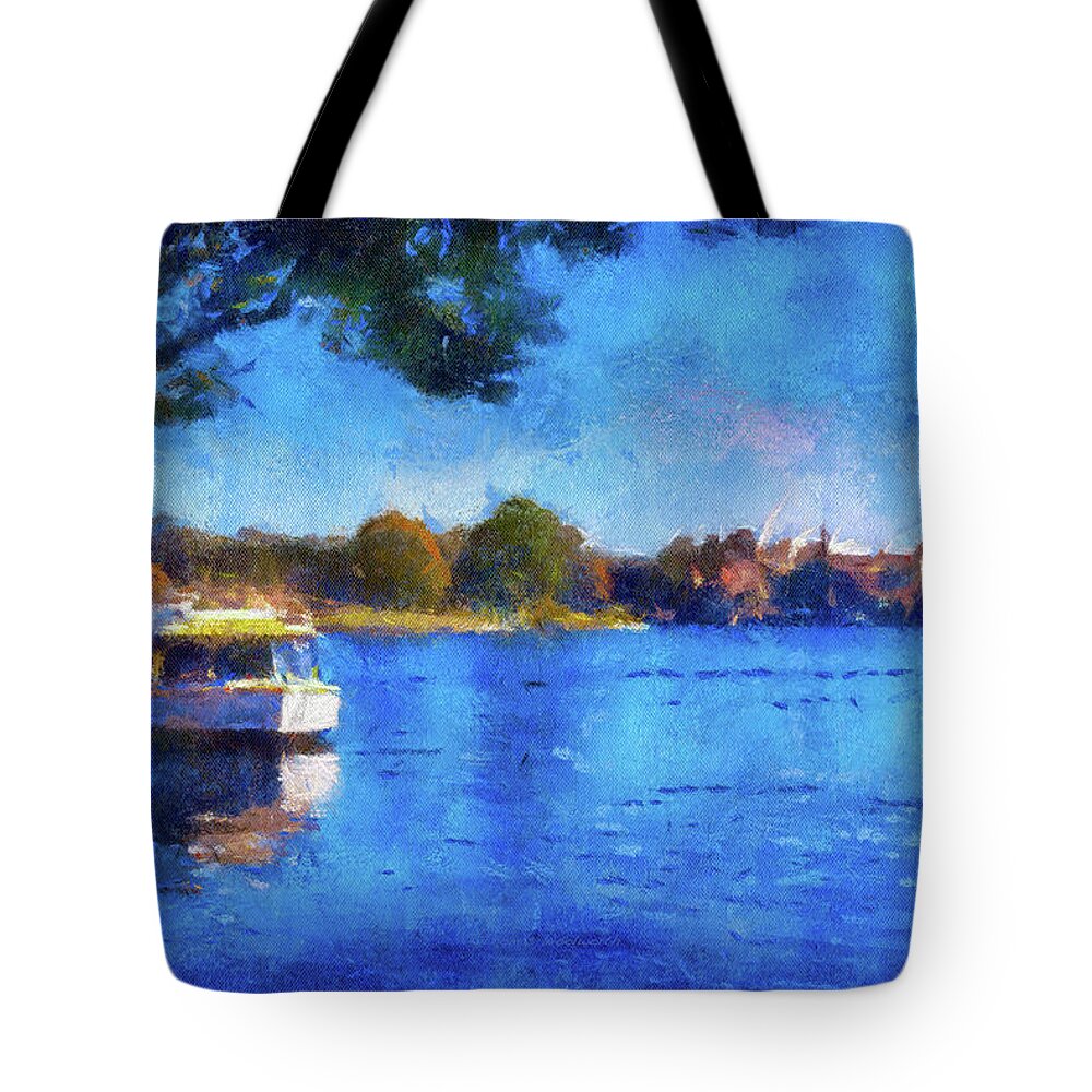 Castle Tote Bag featuring the photograph Walt Disney World Epcot World Showcase Lagoon Boat Ride 06 PA 02 by Thomas Woolworth