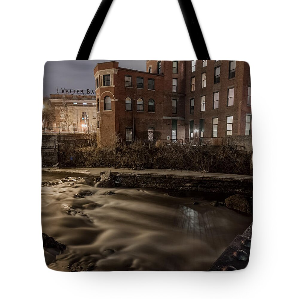 Boston Tote Bag featuring the photograph Walter Baker Chocolate Factory by Brian MacLean