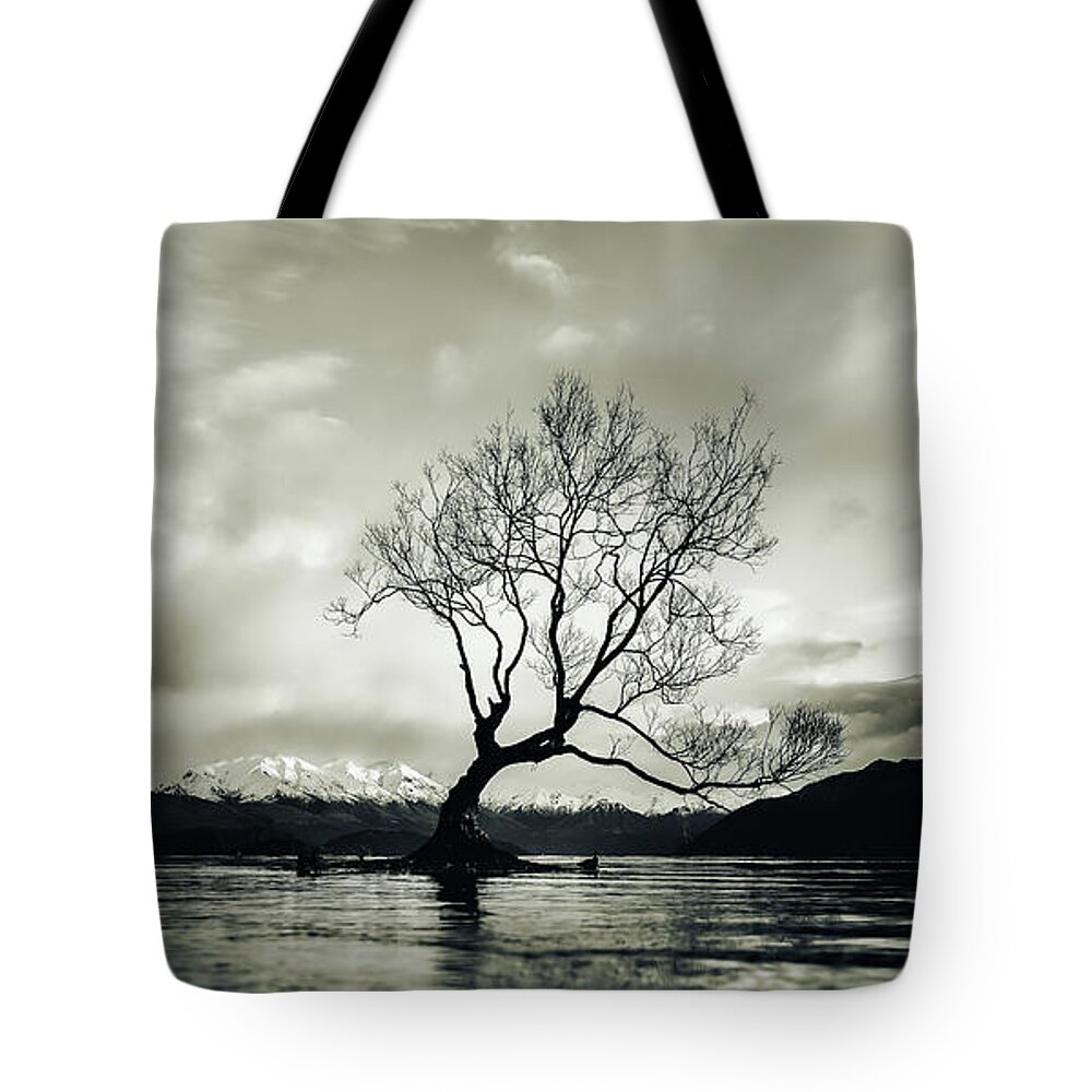 Wanaka Tree Tote Bag featuring the photograph Wanaka Tree - New Zealand by Mountain Dreams