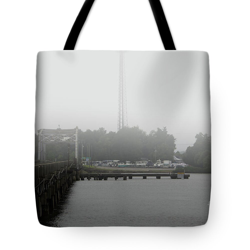 Fog Tote Bag featuring the photograph Wando River Bridge Fog by Dale Powell