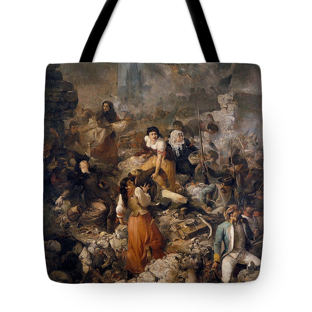 Ramon Marti I Alsina Tote Bag featuring the painting War Aftermath by Celestial Images