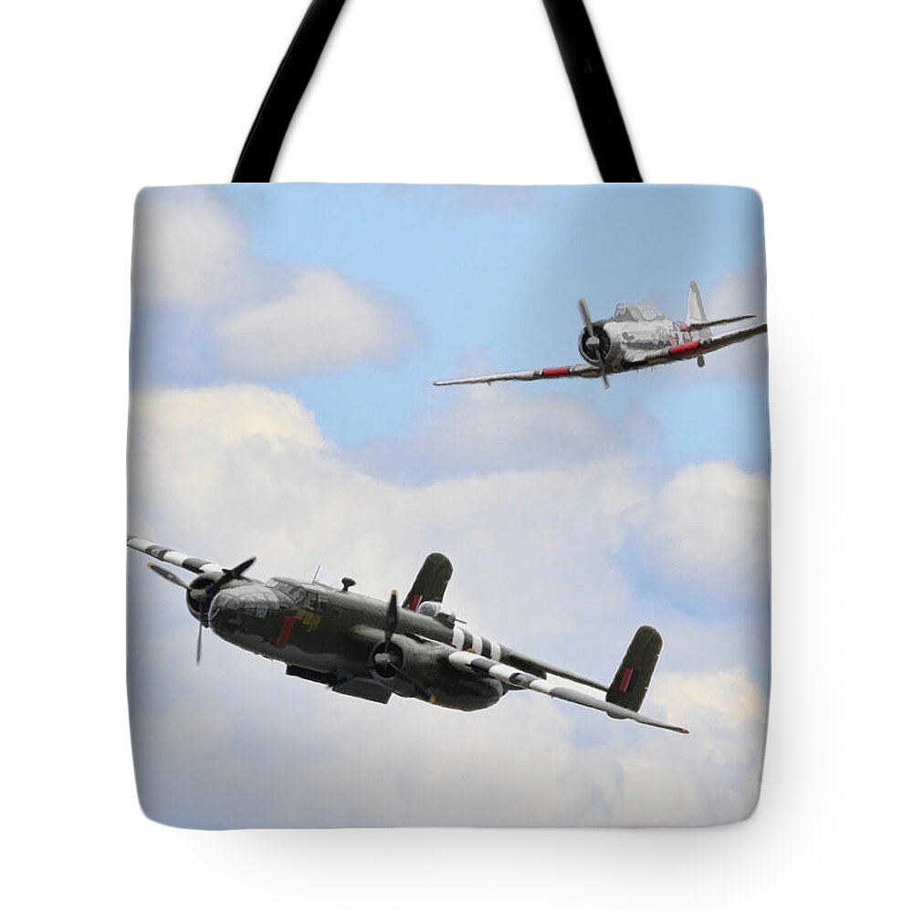 Airplanes Tote Bag featuring the photograph War Birds by Steve McKinzie