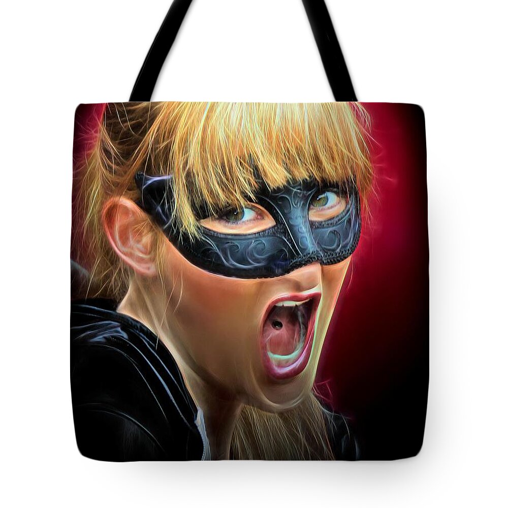 Fantasy Tote Bag featuring the painting War Cry of an Avenger by Jon Volden