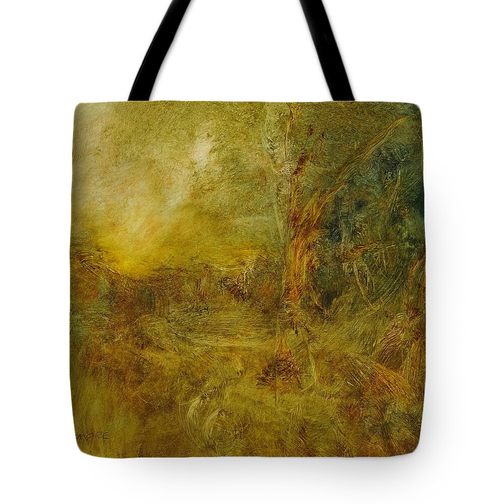 Warm Earth Tote Bag featuring the painting Warm Earth 72 by David Ladmore