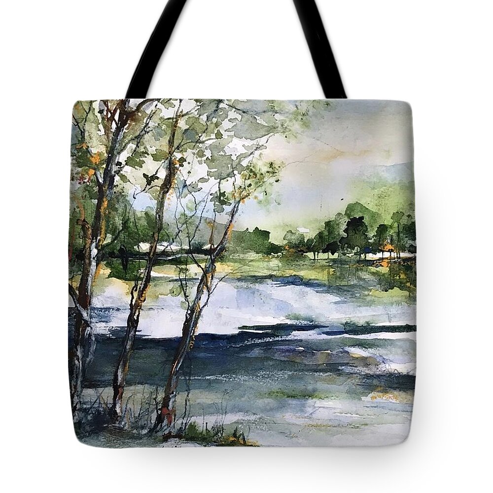 Watercolour Tote Bag featuring the painting Warming up by Robin Miller-Bookhout