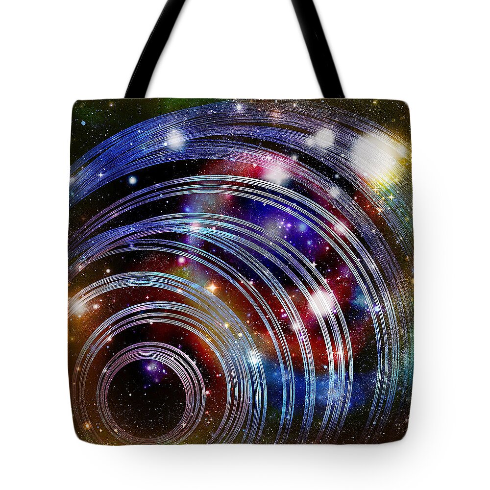 Space Tote Bag featuring the digital art Warp Speed by Leslie Revels