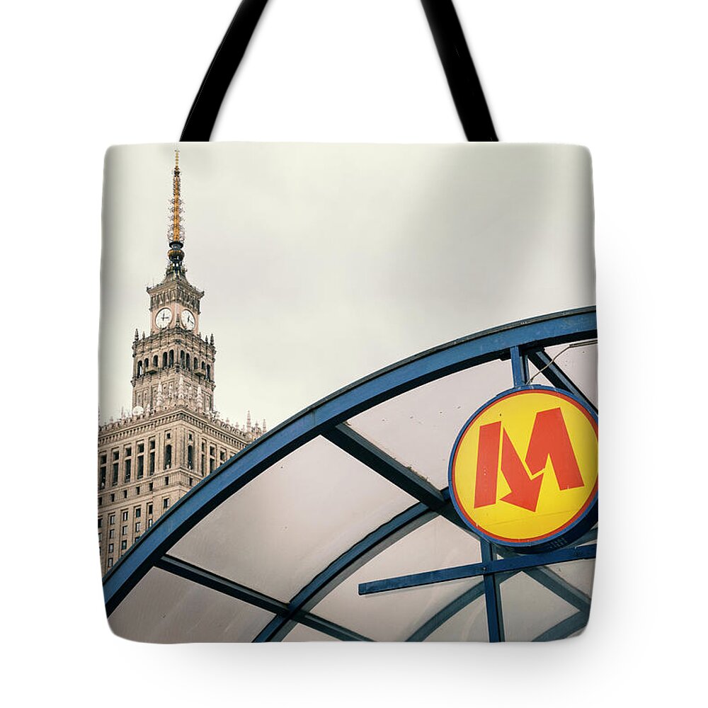 Warsaw Tote Bag featuring the photograph Warsaw by Chevy Fleet