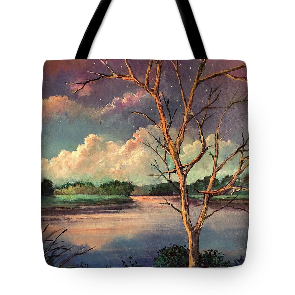 Stained Glass Tote Bag featuring the painting Was Like Stained Glass by Rand Burns