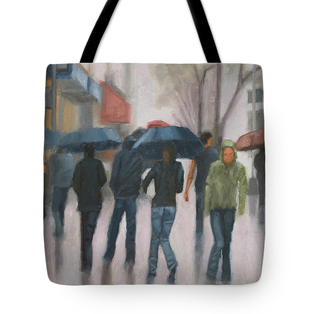 Rain Tote Bag featuring the painting Wash Out by Tate Hamilton