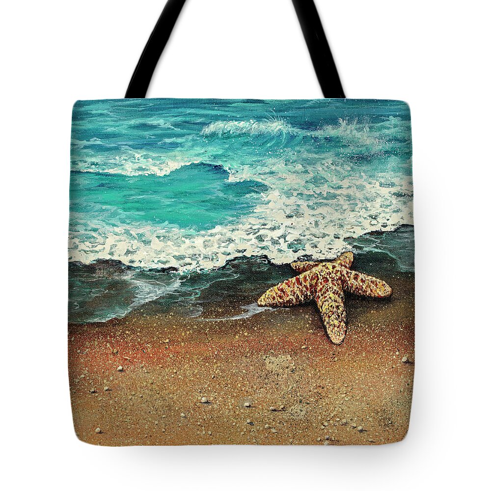 Seascape Tote Bag featuring the painting Washed Ashore by Darice Machel McGuire