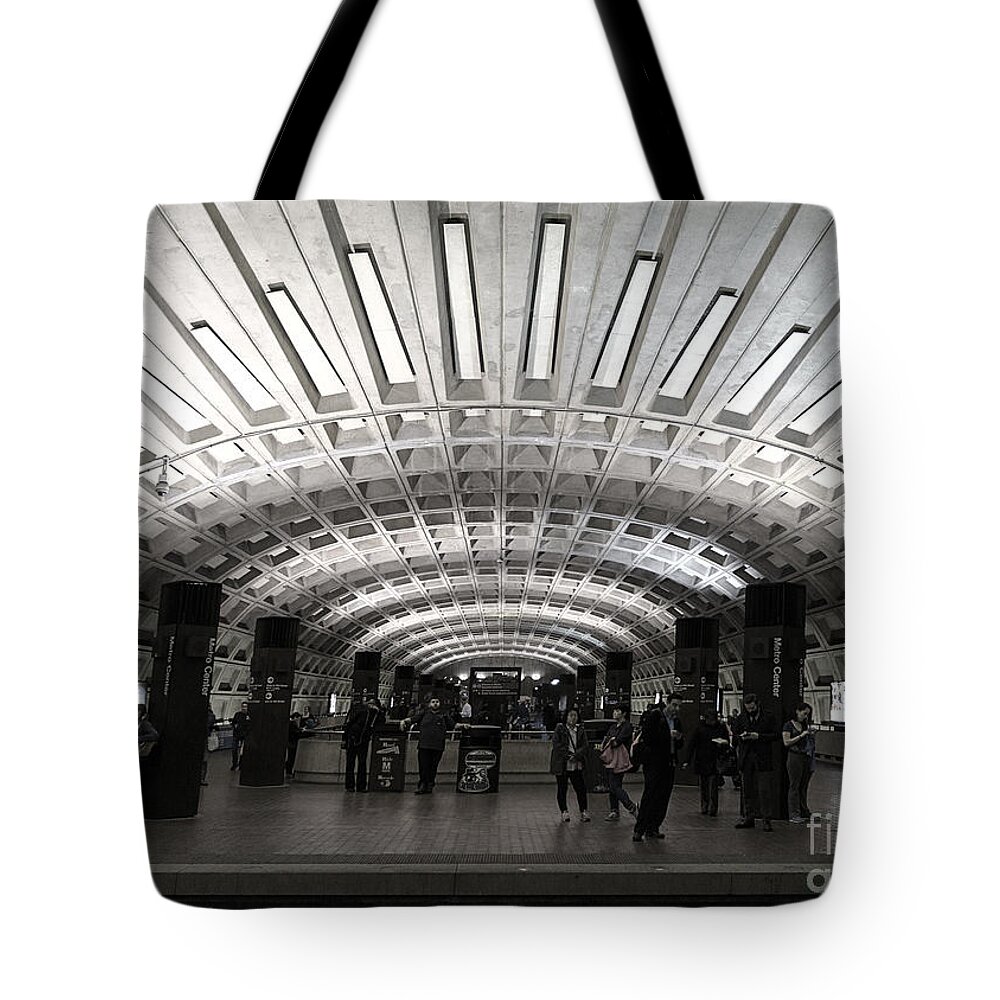Dc Metro Tote Bag featuring the photograph Washington DC Metro Metro Center Stop by Art Whitton