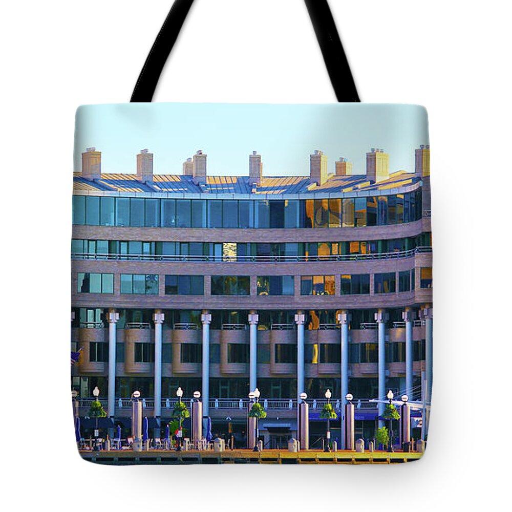 Washington Harbour Tote Bag featuring the photograph Washington Harbour by Mitch Cat