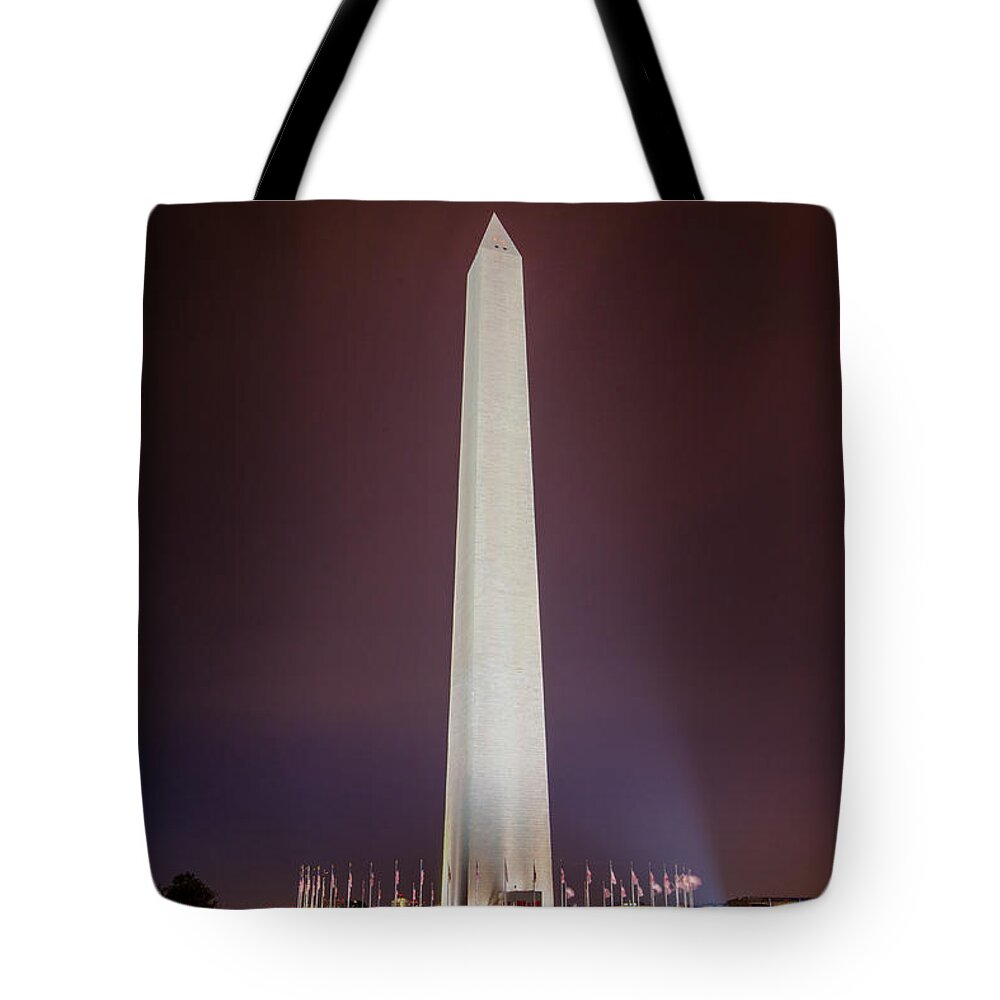 Night Tote Bag featuring the photograph Washington Monument at Night by Ross Henton