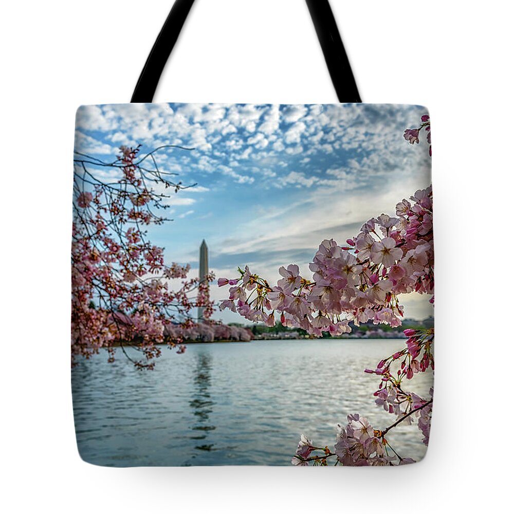 Washington Monument Tote Bag featuring the photograph Washington Monument through Cherry Blossoms by Thomas R Fletcher