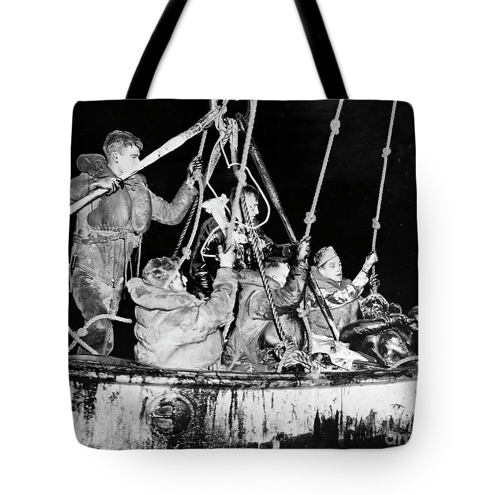 1952 Tote Bag featuring the photograph Wasp Hobson Collision, 1952 by Granger