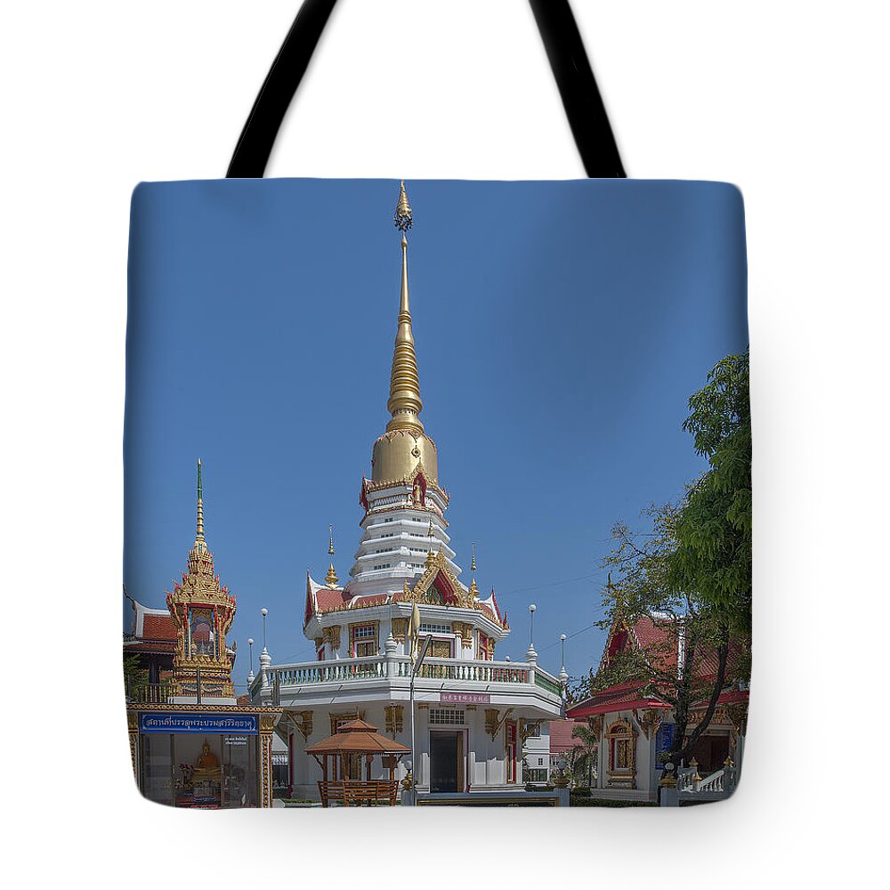 Temple Tote Bag featuring the photograph Wat Prachum Khongkha Shrines DTHCB0180 by Gerry Gantt