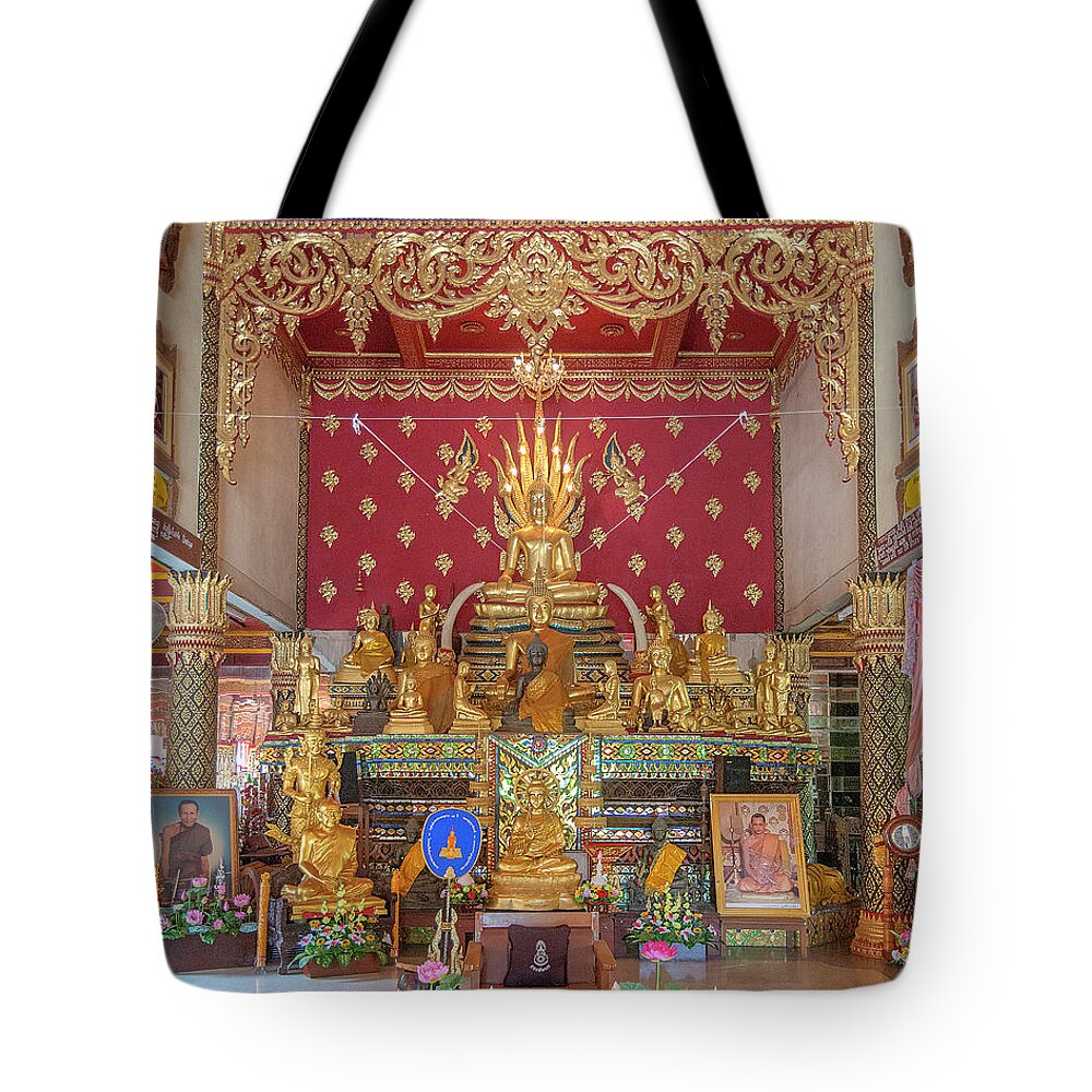 Scenic Tote Bag featuring the photograph Wat Thung Luang Phra Wihan Buddha Images DTHCM2106 by Gerry Gantt