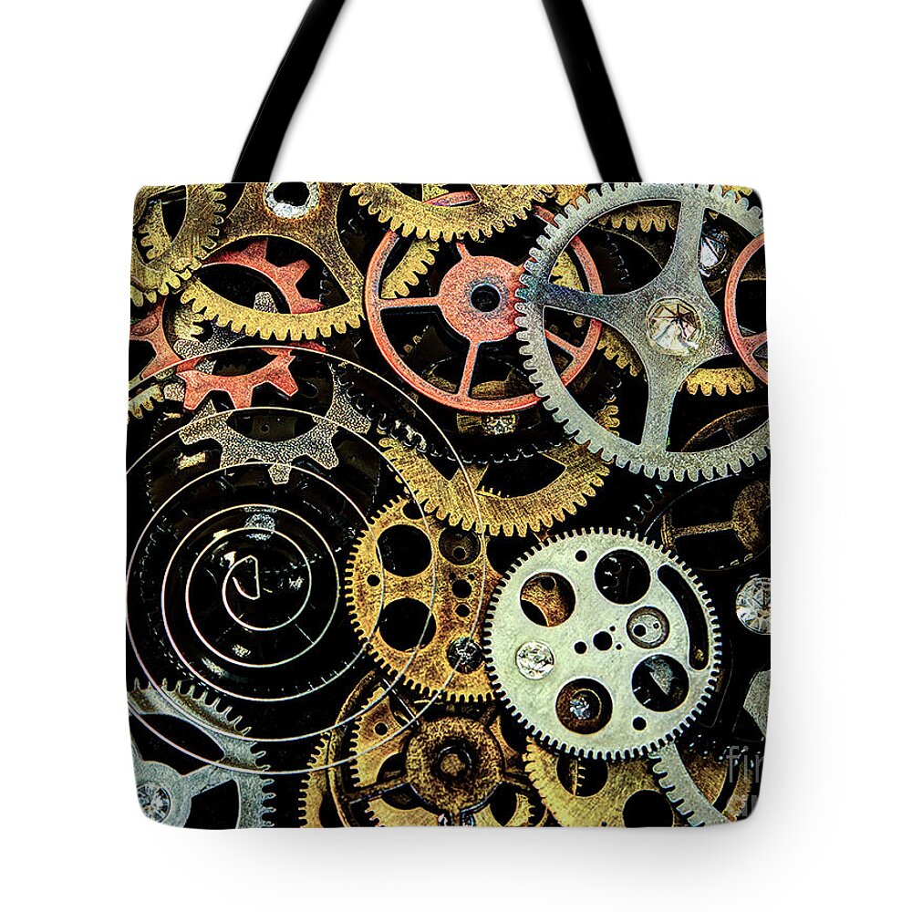  Tote Bag featuring the photograph Watch Gears #1 by ELDavis Photography