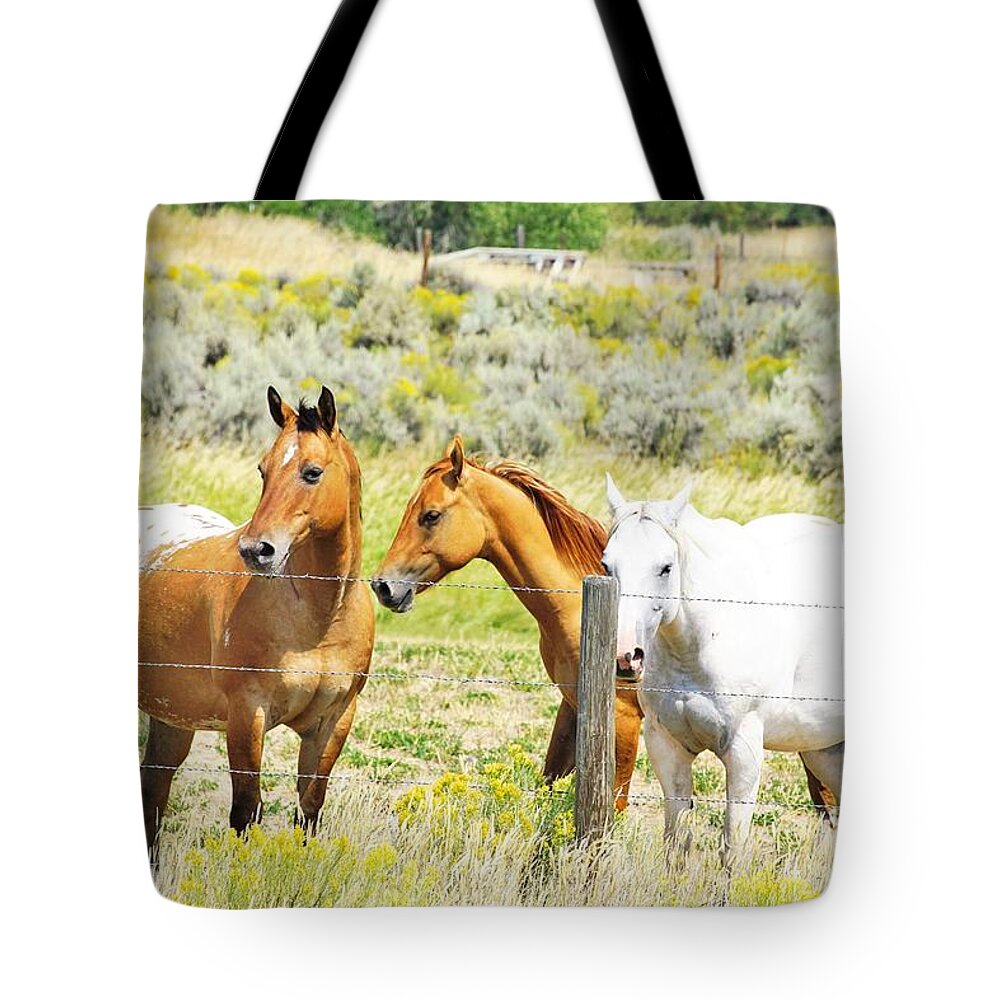 Horses Tote Bag featuring the photograph Watchful by Merle Grenz