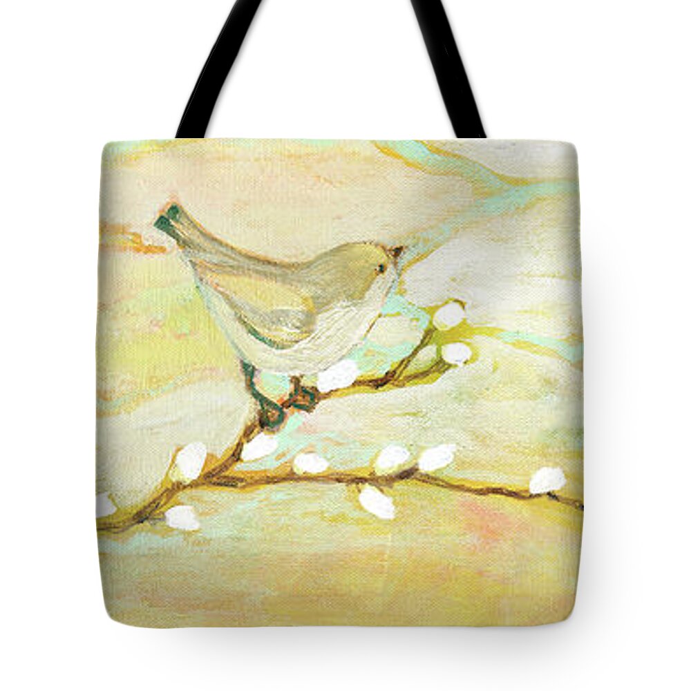 Bird Tote Bag featuring the painting Watching the Clouds No 3 by Jennifer Lommers
