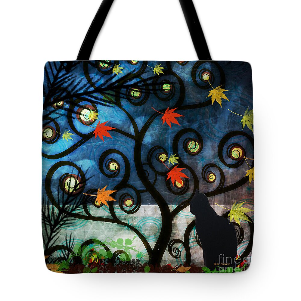Swirl Tree Tote Bag featuring the digital art Watching the Stars by Kim Prowse