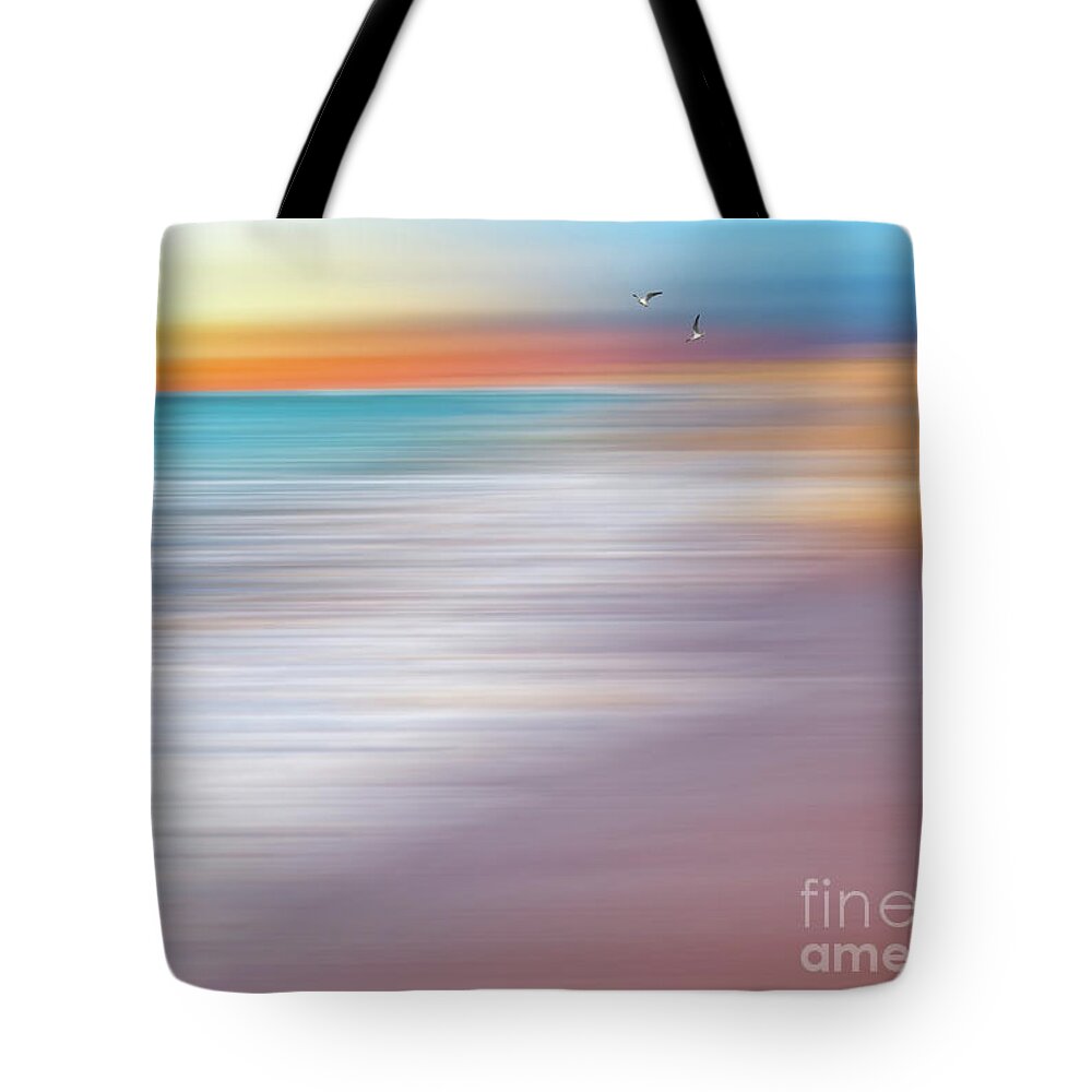 Waves Tote Bag featuring the photograph Water Abstraction II with Gulls by Kaye Menner by Kaye Menner