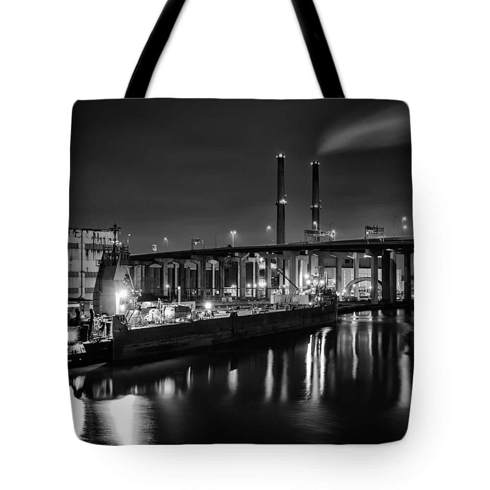 Www.cjschmit.com Tote Bag featuring the photograph Water and Cement by CJ Schmit