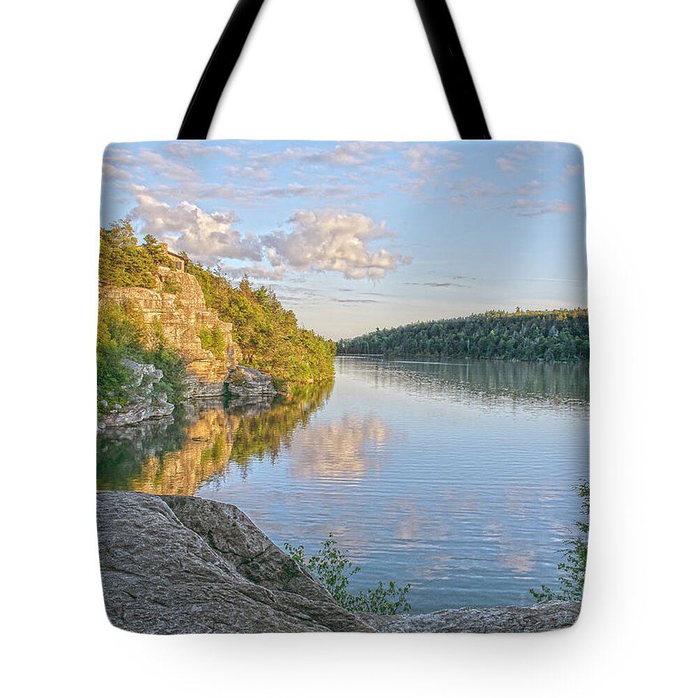 Sky Tote Bag featuring the photograph Water, Clouds and Blue by Angelo Marcialis