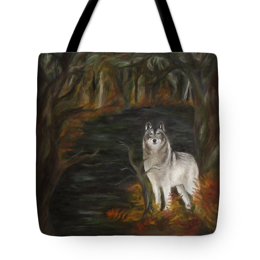 Autumn Tote Bag featuring the painting Water Dark by FT McKinstry