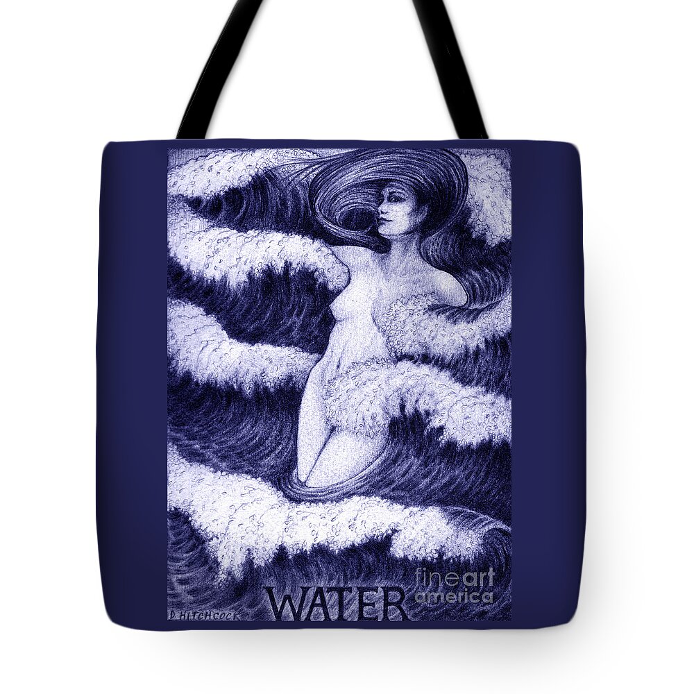 Realism Tote Bag featuring the drawing Water by Debra Hitchcock