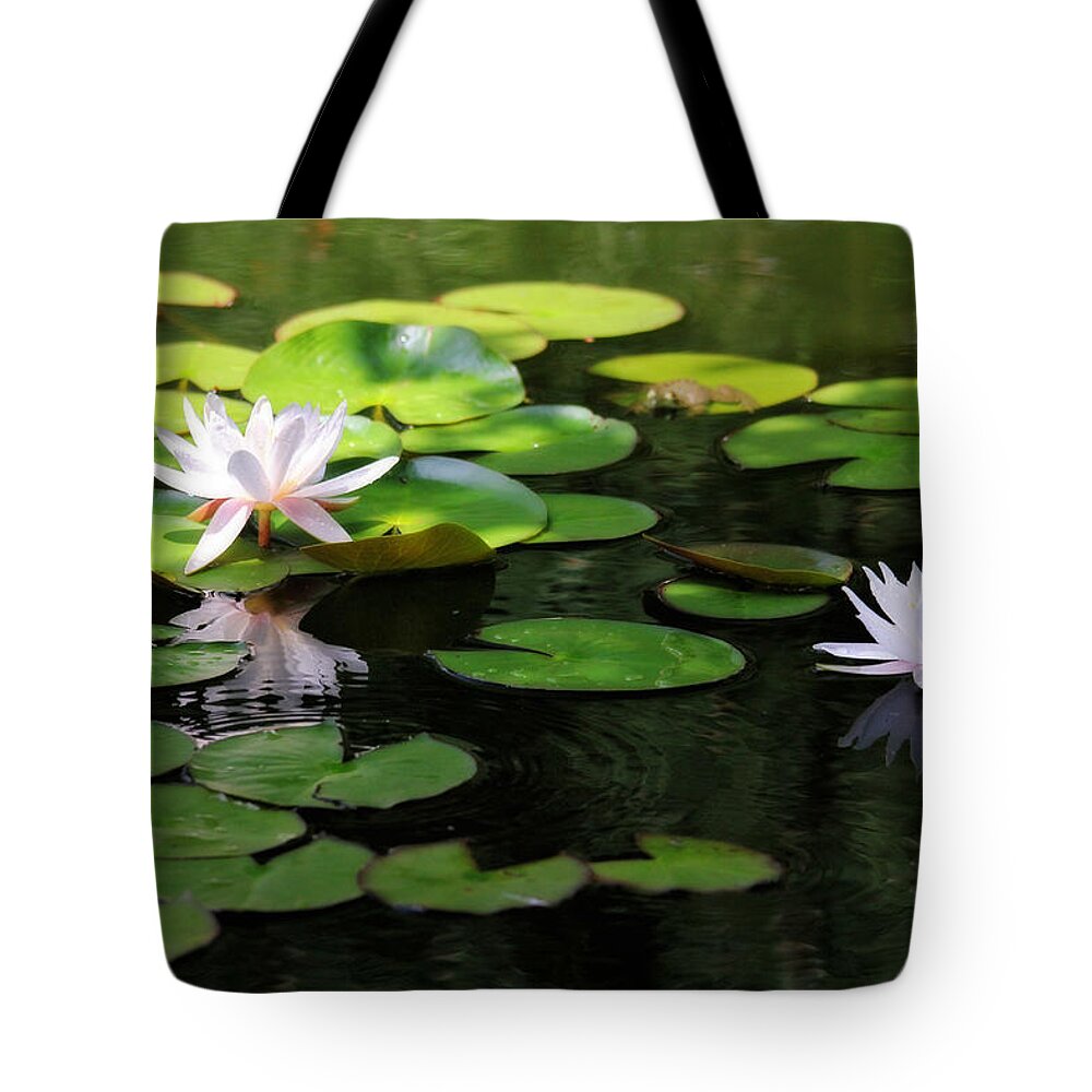 Flowers Tote Bag featuring the photograph Water Lilies by Trina Ansel