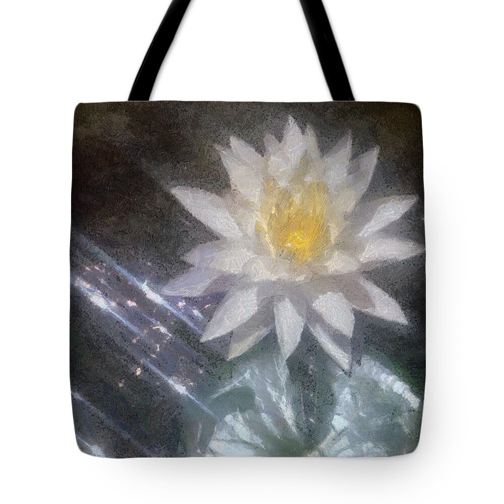 Water Lily Tote Bag featuring the painting Water Lily in Sunlight by Jeffrey Kolker