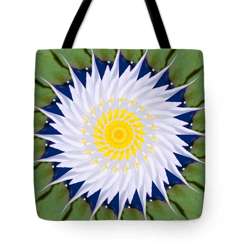 Water Tote Bag featuring the photograph Water Lily Kaleidoscope by Bill Barber