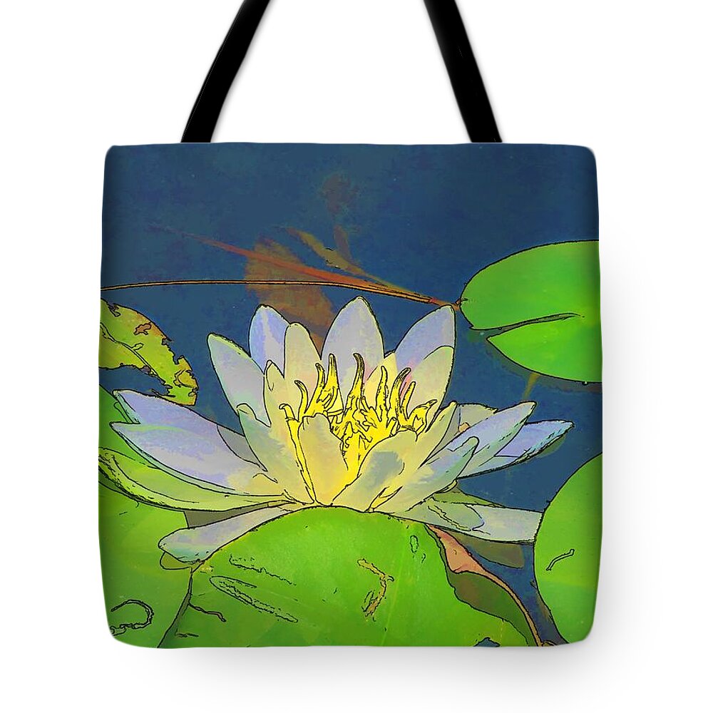 Water Tote Bag featuring the digital art Water Lily by Maciek Froncisz