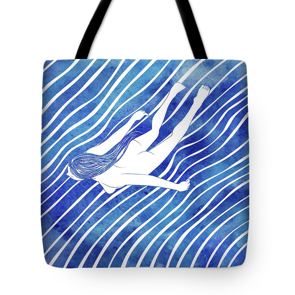 Beauty Tote Bag featuring the mixed media Water Nymph LXIV by Stevyn Llewellyn
