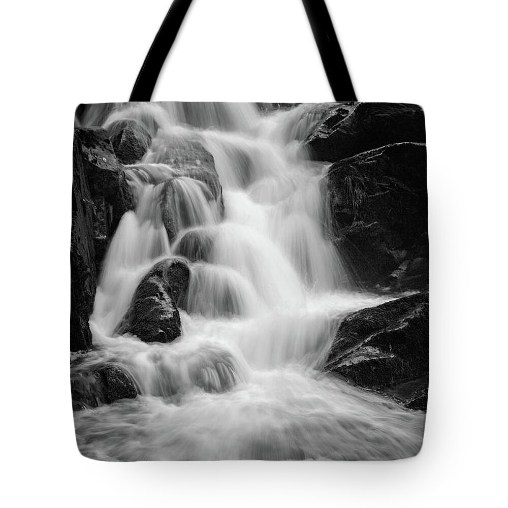Nature Tote Bag featuring the photograph water stair close to the Heinrich Heine hiking way, Harz by Andreas Levi
